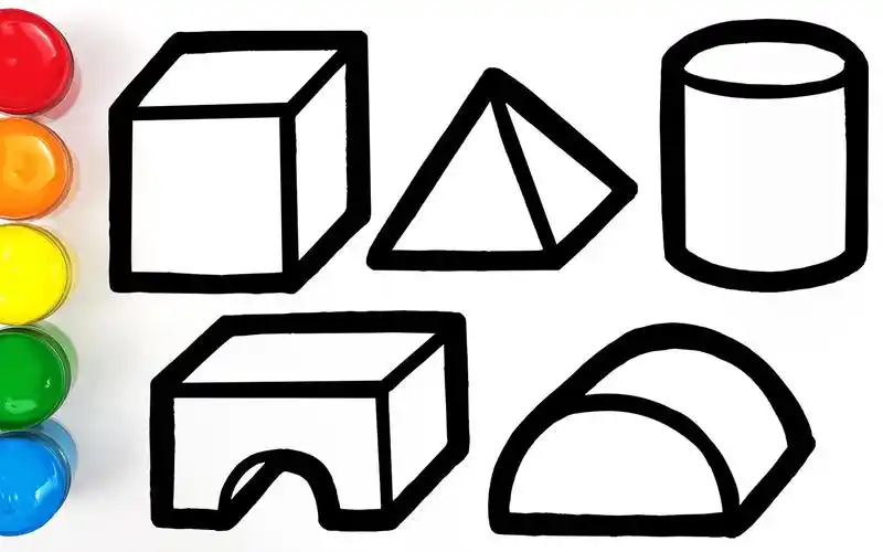 趣味填色幼儿简笔画 画不同形状的积木来盖一座城堡_哔哩哔哩_bilibil