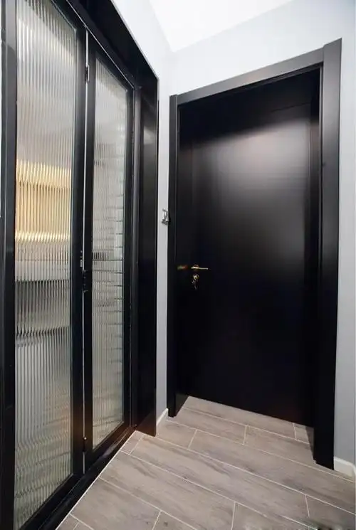 黑色是主卧门,左侧的长虹玻璃门是卫生间的,识别度其实还算可以.