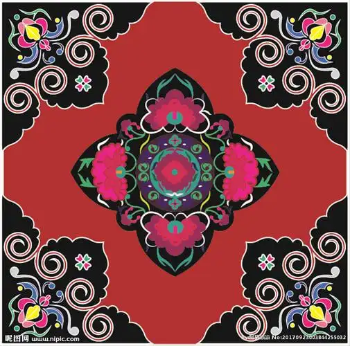 广西少数民族图案花蝶图样图片