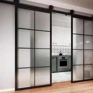 卫生间吊滑门厨房北欧室内铝合金钢化玻璃谷仓移门定制推拉门家用