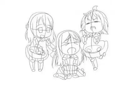 三人组合q版人物绘制步骤03