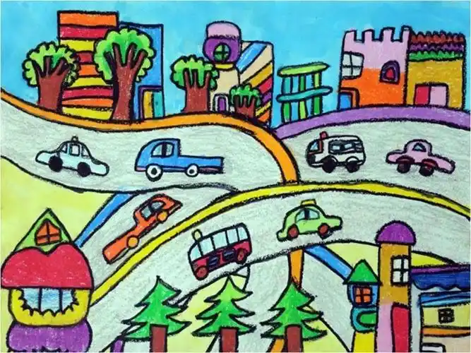 电白区第九小学网络美术课程三年级《壮观的高架桥》