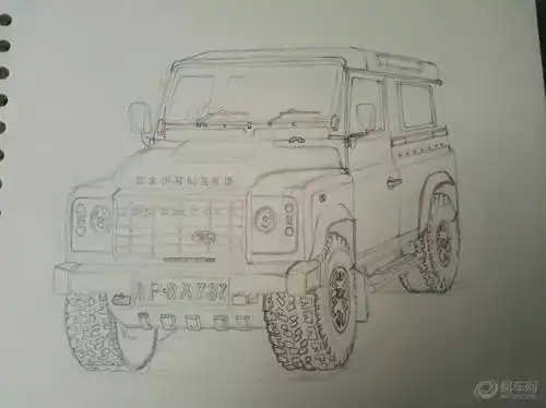 手绘汽车季之不变的情怀路虎卫士