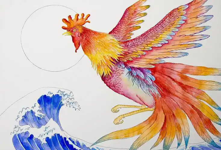 《雄鸡振翅冲云霄》