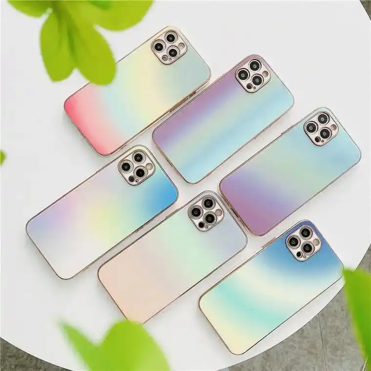 苹果12手机壳彩虹玻璃iphone11