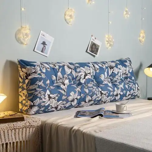 床头靠垫三角大靠背帆布双人长靠枕韩版床头靠背软包榻榻米床靠垫