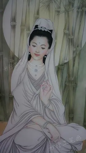最美观音菩萨工笔画,祝圣.