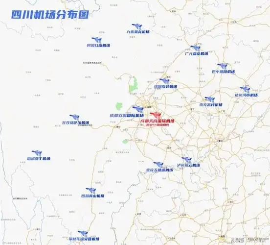 四川省民航机场布局图及一览表