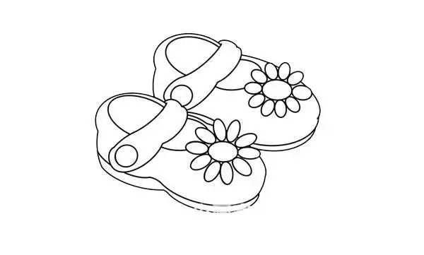 幼儿简笔画夏天的凉鞋