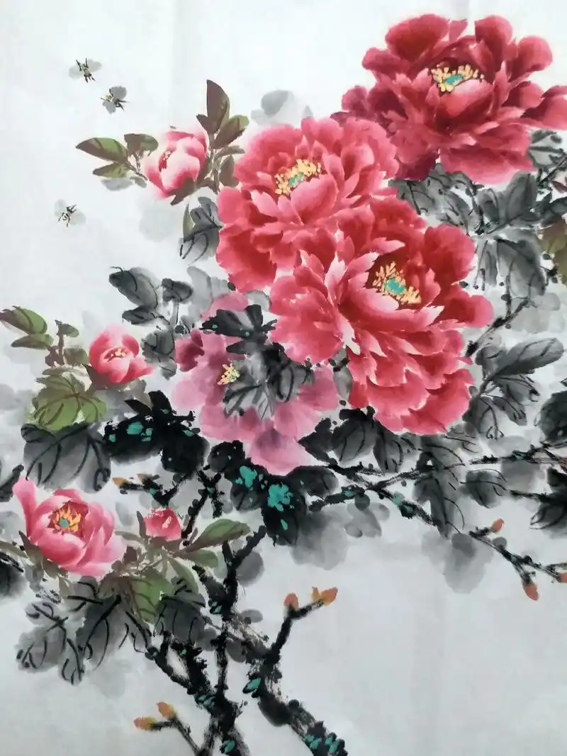 国画写意牡丹 #抖出我的艺术 #感谢支持感谢关注 @抖音小 - 抖音