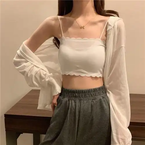 初中生内衣女学生发育期打底吊带背心女生裹胸抹胸无钢圈薄亚马逊