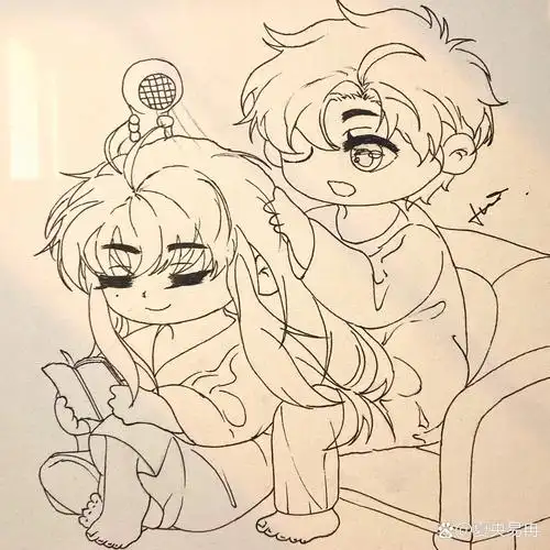 《不健全关系》q版画 这部漫画好好看 临摹漫画封面