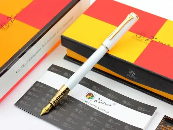 正品毕加索988精英珍珠白金夹铱金笔 毕加索钢笔 可刻字