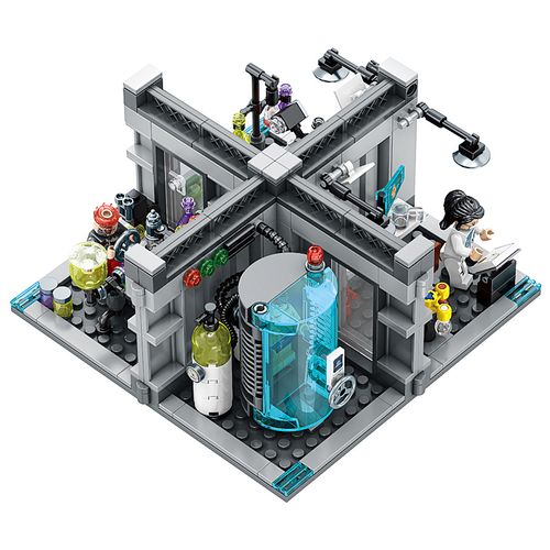 s牌复仇者联盟钢铁侠地下实验室基地机甲sy305拼装积木兼容乐高钢铁侠