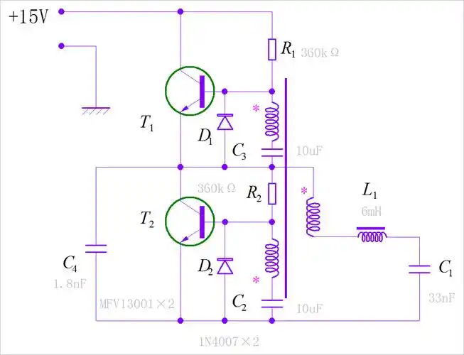对小型荧光电路工作原理进行验证