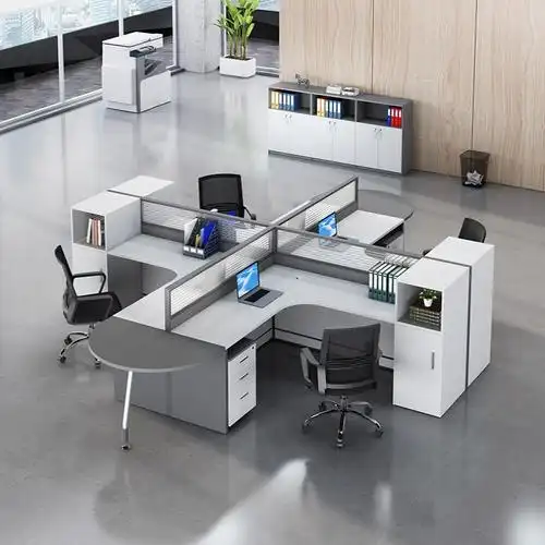 办公室四人位办公桌椅4人职员工位简约现代6人位屏风隔断卡座组合