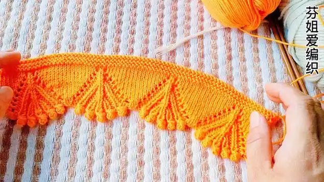 凤尾花边的编织方法第一集编织毛衣领口袖口底边的花样