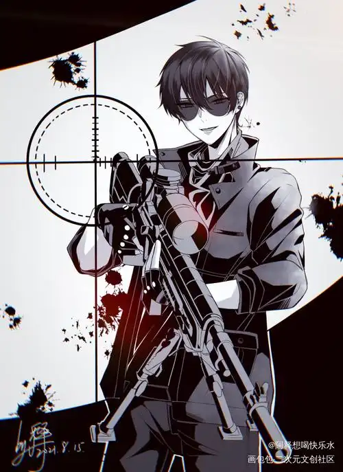 一纸内外烟火同_盗墓笔记黑瞎子黑白绘画作品