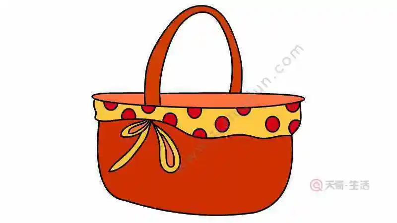 彩色篮子卡通简笔画