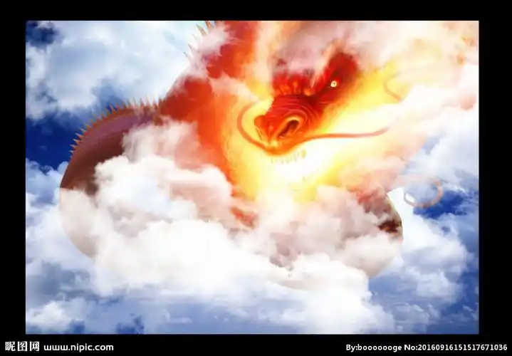 手绘云中龙图片