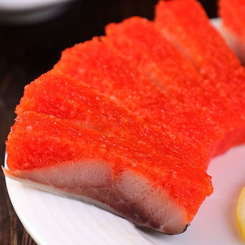 希鲮鱼籽刺身日本寿司料理希零鱼籽海产红黄二色冷冻即食可切 腾旺纳