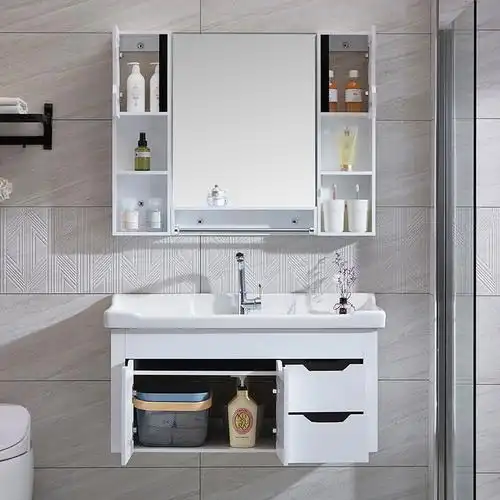 欧式浴室柜洗手洗脸盆柜组合现代简约卫生间洗漱台小户型卫浴吊柜70cm