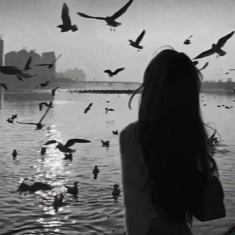 黑白忧郁伤感背影图片 - 抖音