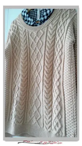 爱在深秋~~浅驼菱形麻花休闲毛衣2015.30