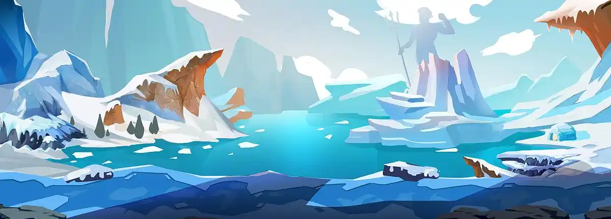 冰川横版场景设计稿|插画|创作习作|河边的小驴 - 原创作品 - 站酷