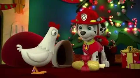 汪汪队立大功:毛毛冒充圣诞老人送礼物,被咕咕鸡发现了