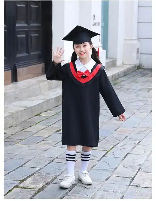 哒遇 儿童博士服幼儿园毕业照服装小学生学士服礼服博士帽套装演出