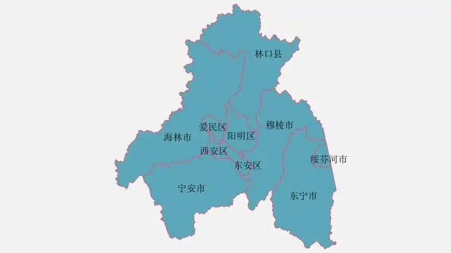 牡丹江地图高清全图矢量可编辑全市各县区行政区划地图