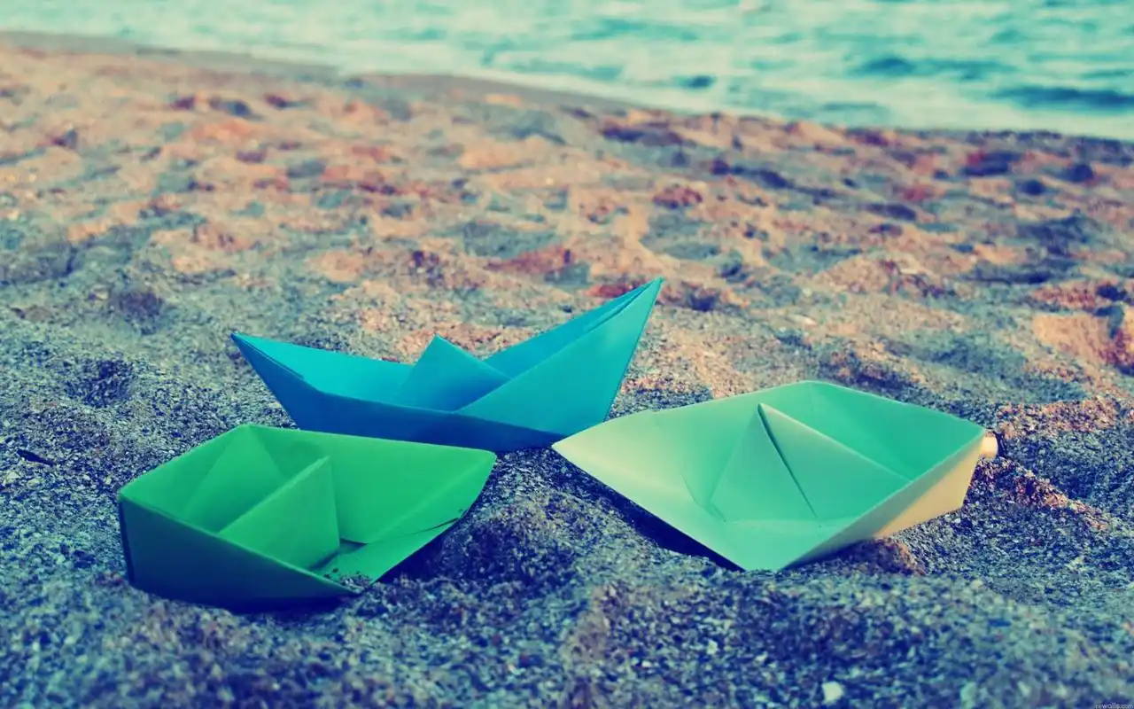 唯美非主流小清新彩色纸船高清桌面壁纸下载第一辑