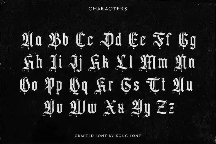 炫酷哥特式复古字母英文字体下载