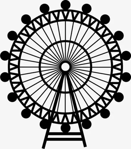 手绘黑色摩天轮