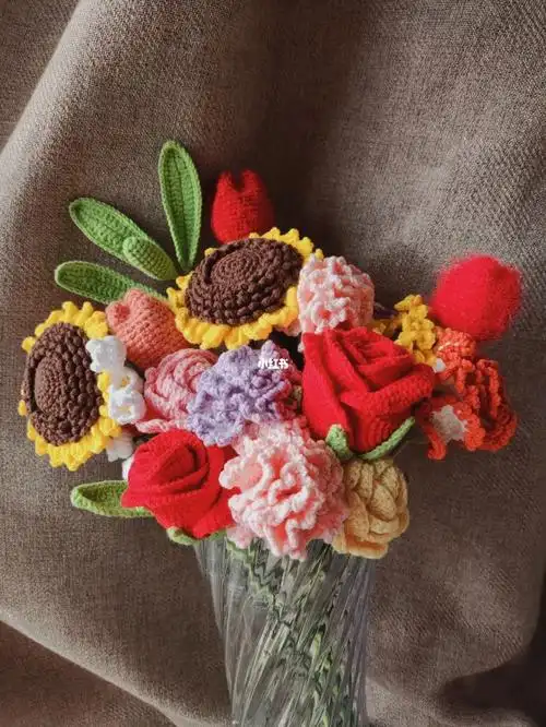 纯手工毛线编织花花