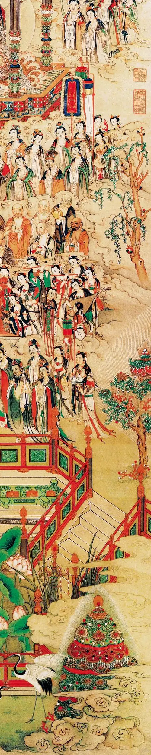 清代《极乐世界图》丁关鹏绘 台北故宫博物院藏