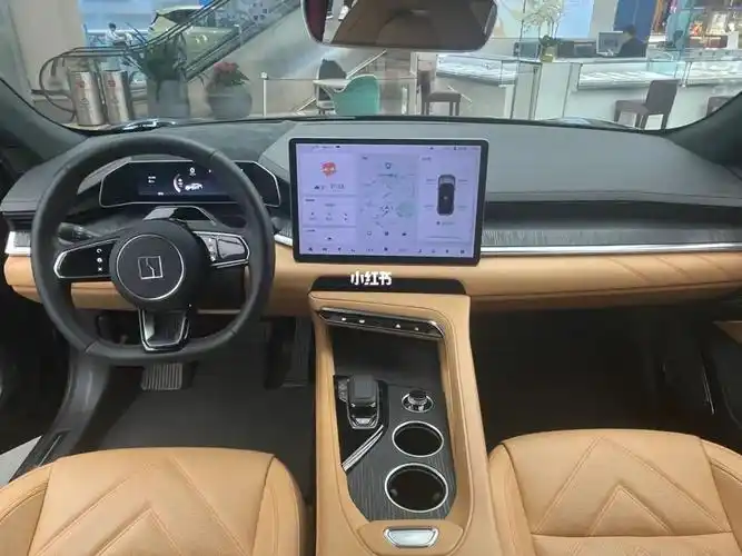 极氪001钛棕内饰原图实拍