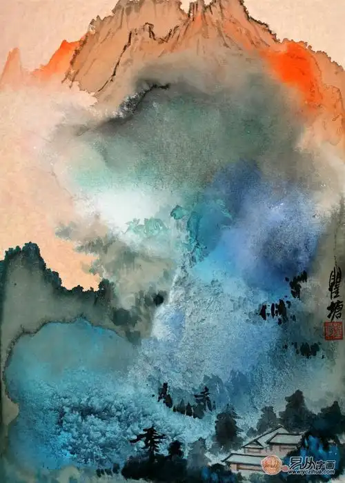 泼墨小品 瞿塘国画新品力作山水画《穷款》-【易从网】-触屏版