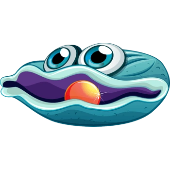 卡通含珍珠的河蚌