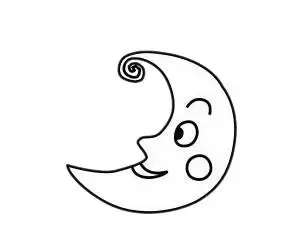 微笑的月亮简笔画