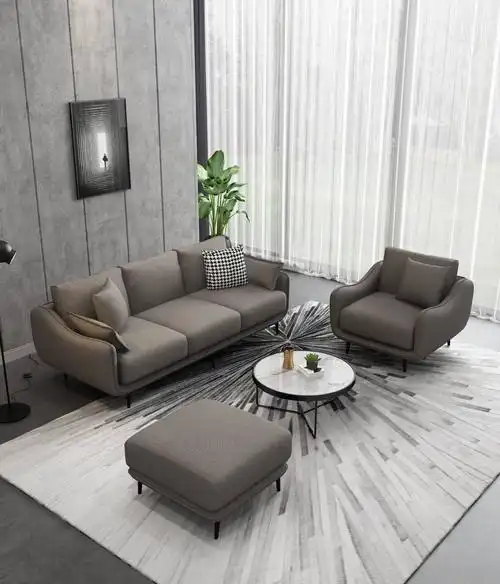 意式极简沙发科技布北欧轻奢极简工业风小户型三人位免洗沙发组合