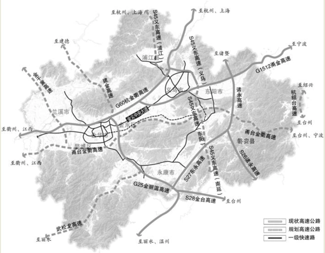 金义中央大道建成后 金华到义乌的时空距离可再缩短近一半