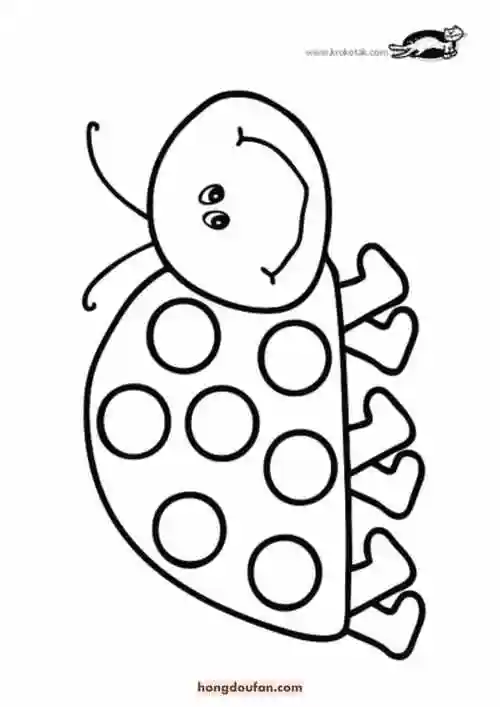 8张花园中的昆虫主题幼儿卡通涂色图片免费下载-红豆饭小学生简笔画