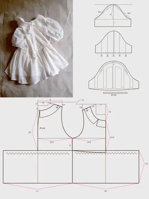 续集412居家做衣服娃娃衫裁剪图纸样