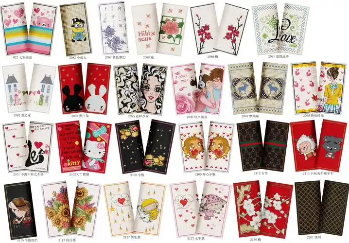 17十字绣二折长款钱包套件非成品无印花自己绣小件男女朋友小猴子