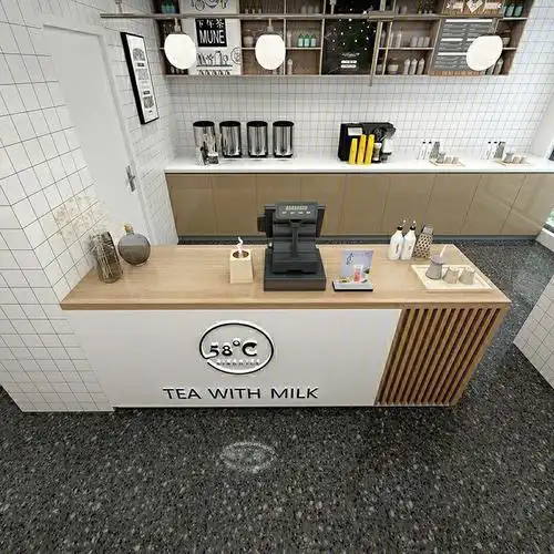 小清晰奶茶店吧台.