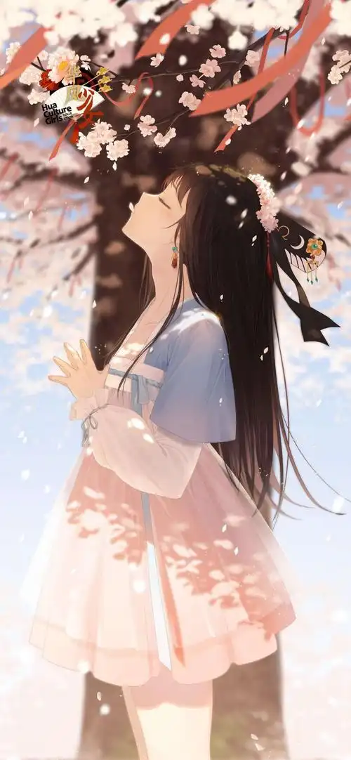 古风花间壁纸/粉色_手机壁纸_动漫卡通手机壁纸_我要个性网