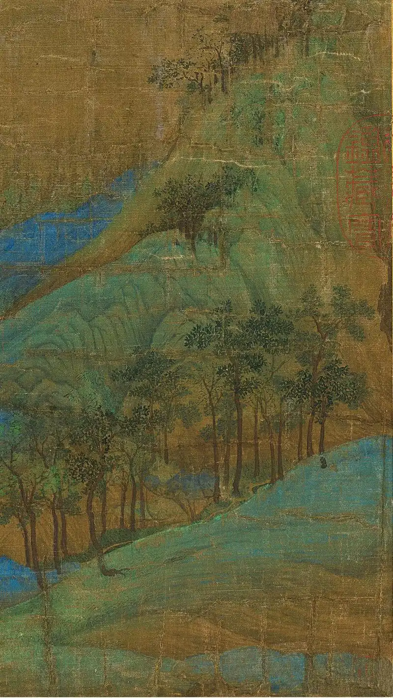 王希孟千里江山图局部高清原图适合欣赏临摹.