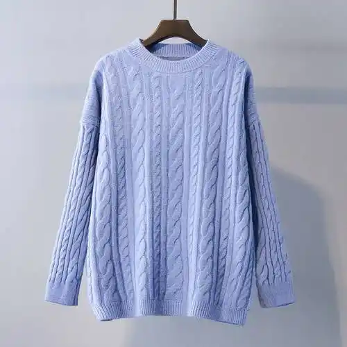 大红门服装批发市场新百搭女士毛衣女装女中长款针织毛衫菱形扭花包芯